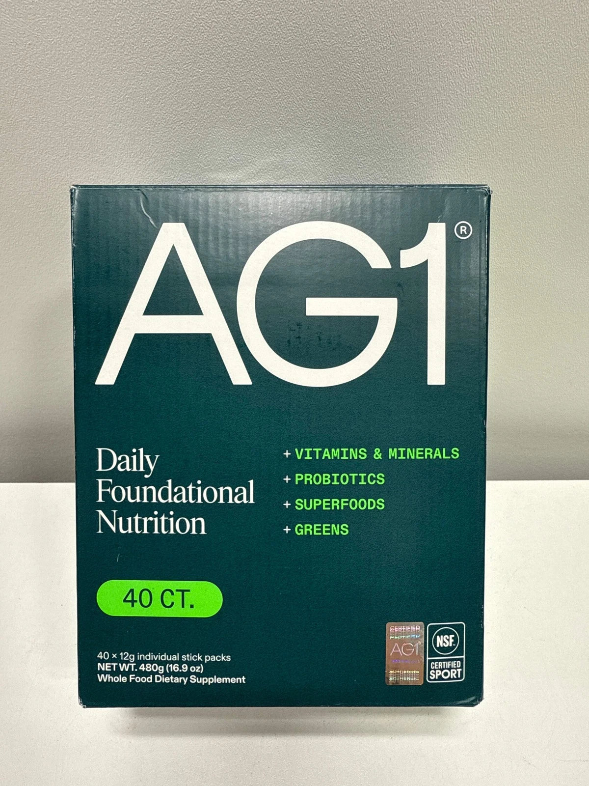 AG1 Daily Foundational Nutrition Greens Powder – 40 Travel Packs | Daily Vitamins, Minerals & Probiotics