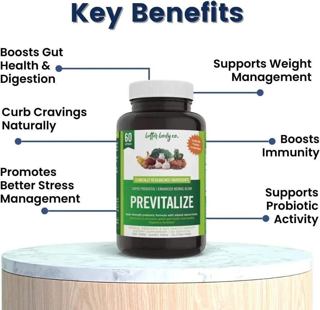 PREVITALIZE Prebiotic Menopause Supplement for Women Natural Weight Management 60 Capsules