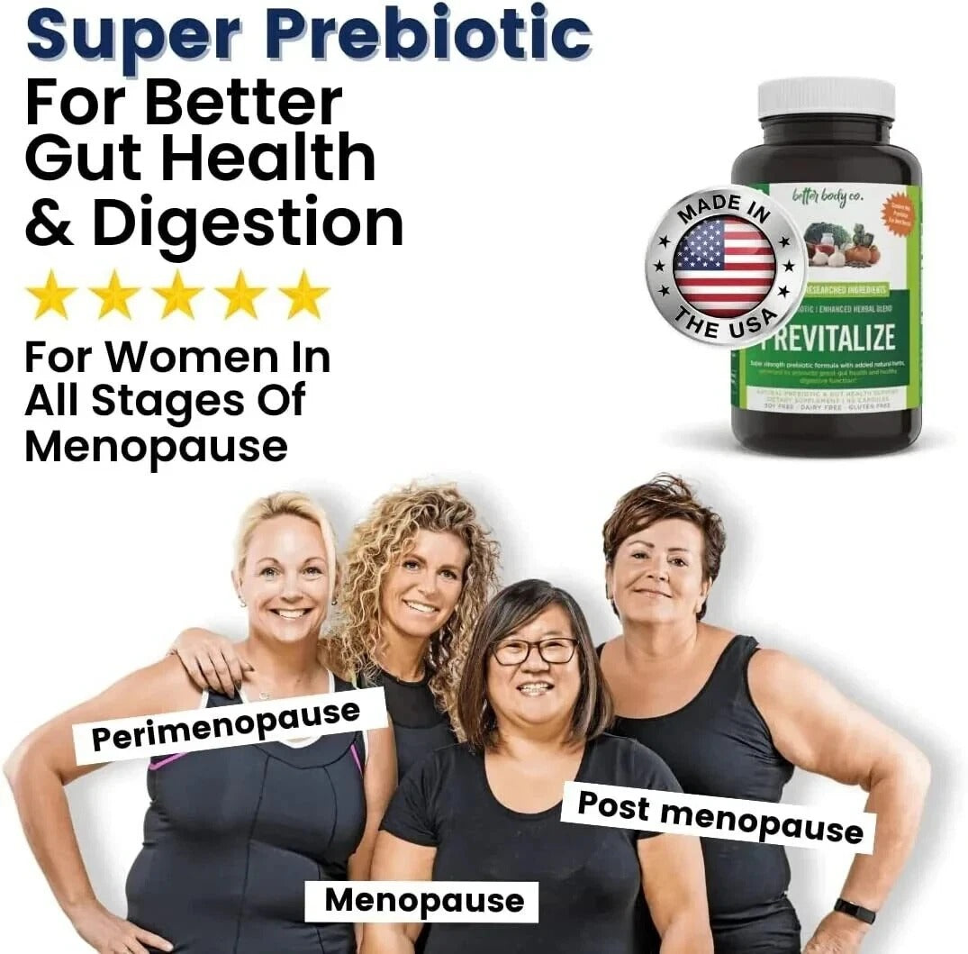 PREVITALIZE Prebiotic Menopause Supplement for Women Natural Weight Management 60 Capsules