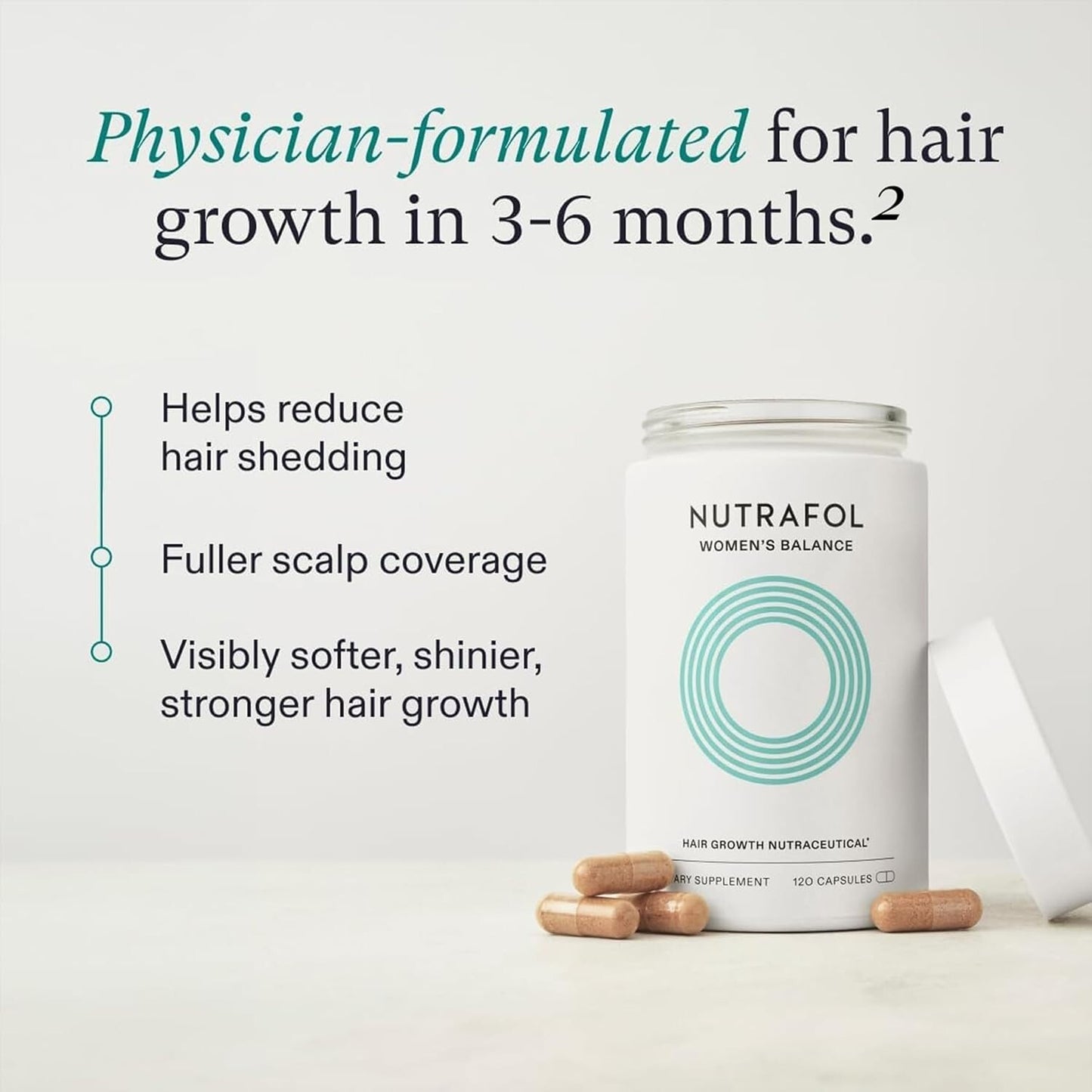 Nutrafol Women's Balance Hair Growth Capsules for Women Aged 45 and Over